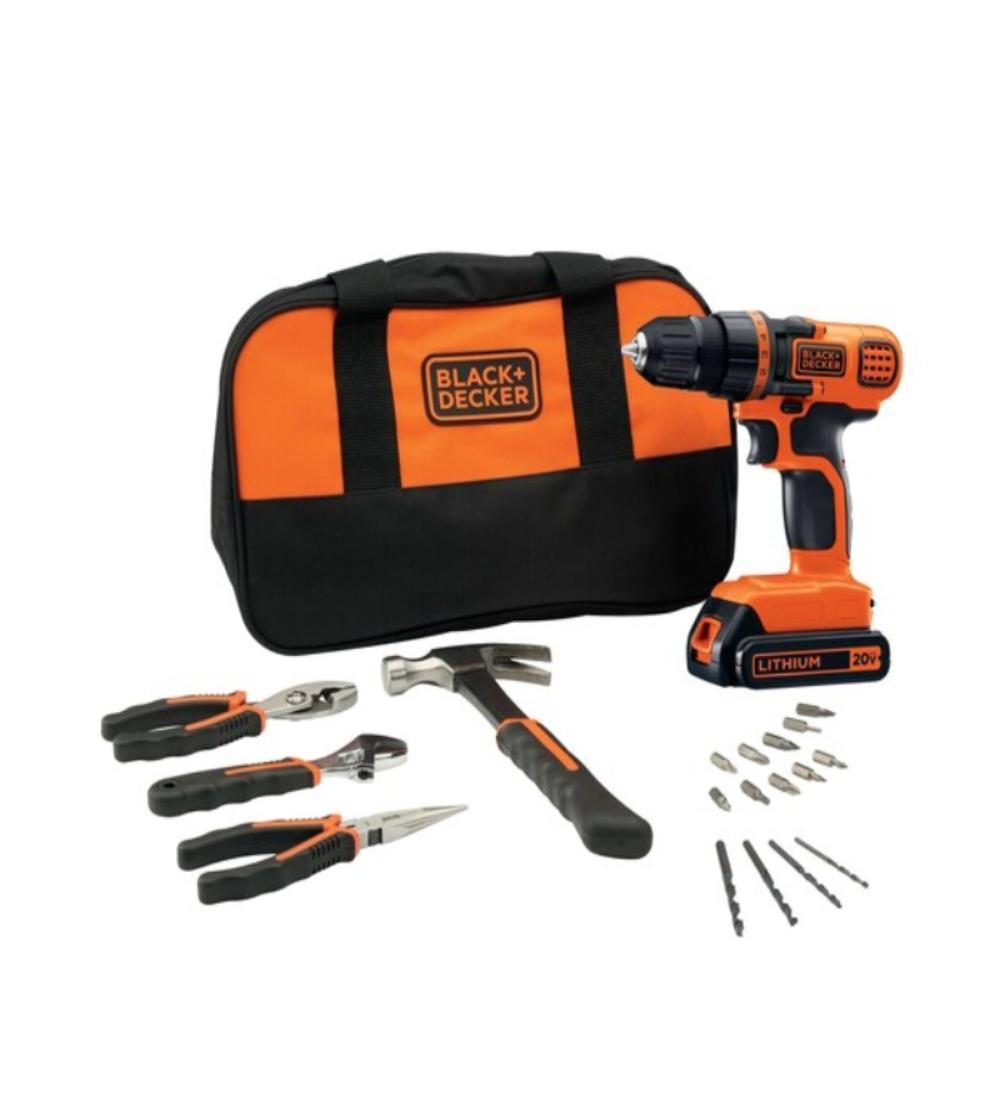 SET TALADRO+HERRAMIENTAS BLACK+DECKER